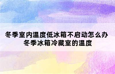 冬季室内温度低冰箱不启动怎么办 冬季冰箱冷藏室的温度